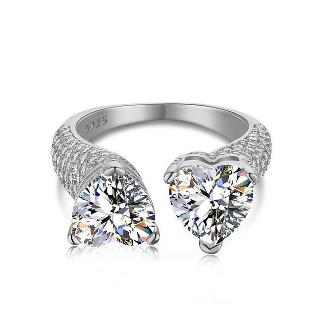 Luxury Double Heart Zirconia Toe Ring