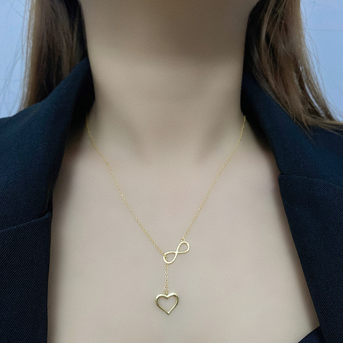 Love Heart Infinity Pendant Necklace