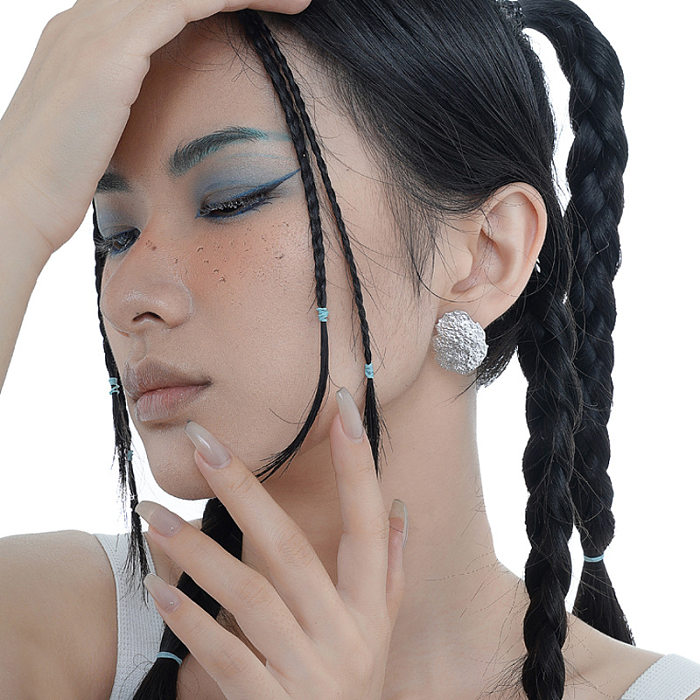 Irregular Tinfoil Texture Stud Earring