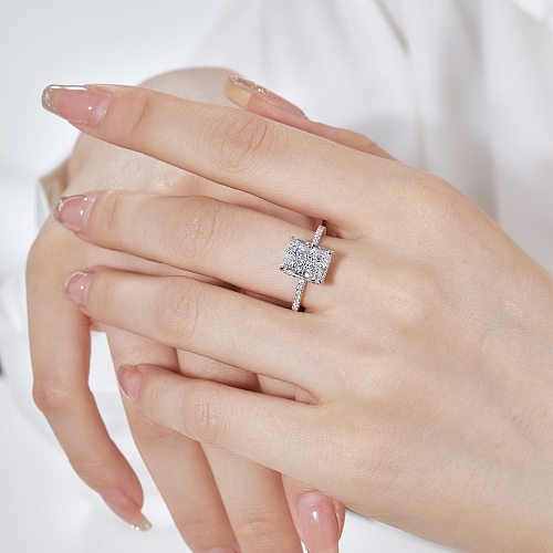 Sterling Silver A Zirconia Solitaire Ring