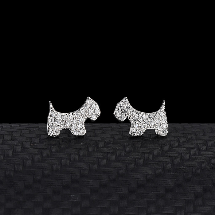 Cubic Zirconia Puppy Stud Earring