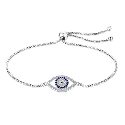 Pulseira de corrente de zircônia olho azul