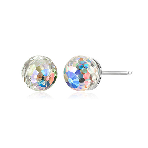 Boucles d'oreilles à tige en argent sterling avec perles de cristal
