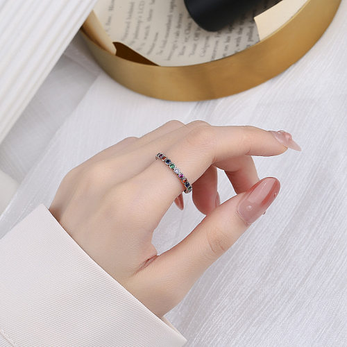 Sterling Silver Colorful Zirconia Vintage Rings