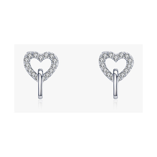Sterling Silver Turquoise Double Heart Stud Earrings