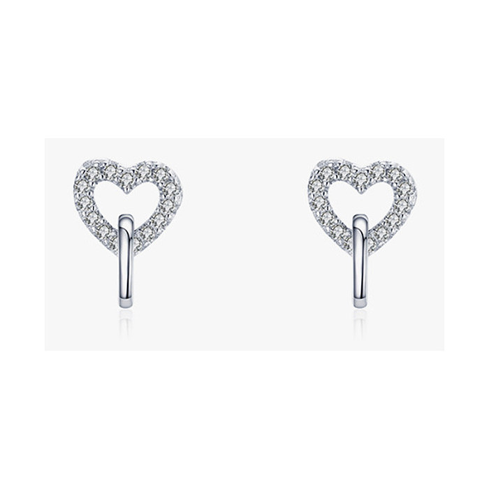 Sterling Silver Turquoise Double Heart Stud Earrings