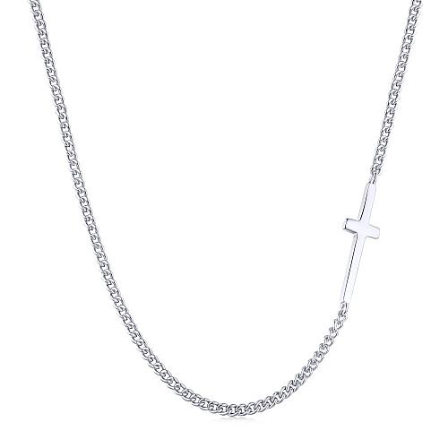 Collier chaîne croix en argent sterling