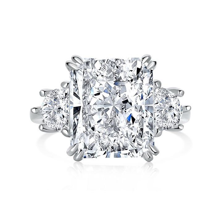 Crushed Ice Lab Sapphire Zirconia Solitaire Ring