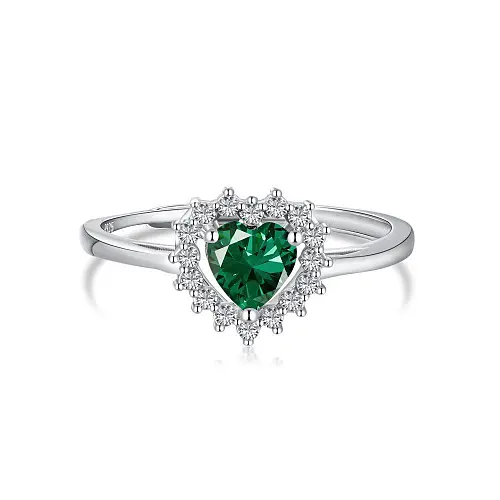 Vintage Zirconia Heart Wedding Party Ring