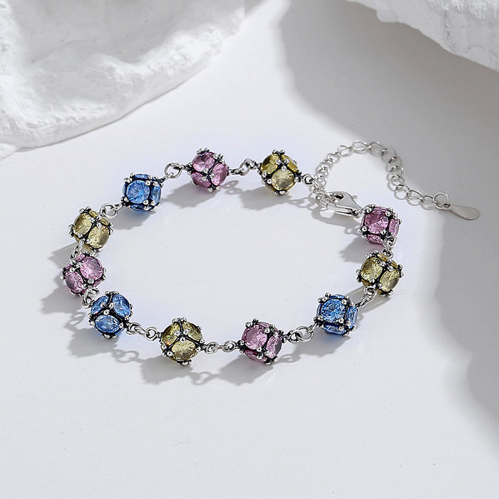 Bracelets de perles de zircone colorées