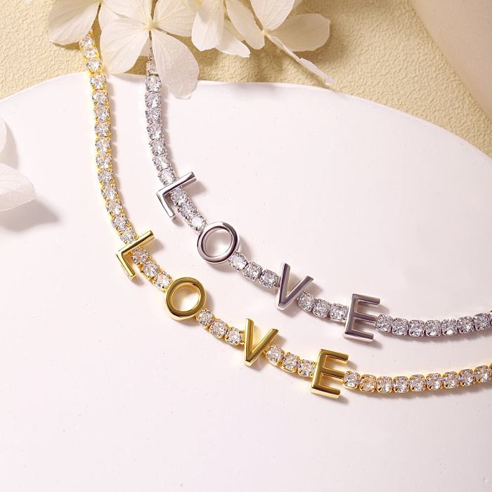 Bracelet Tennis Lettres LOVE Zircone