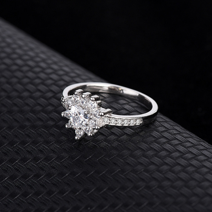 Silver Cubic Zirconia Solitaire Ring