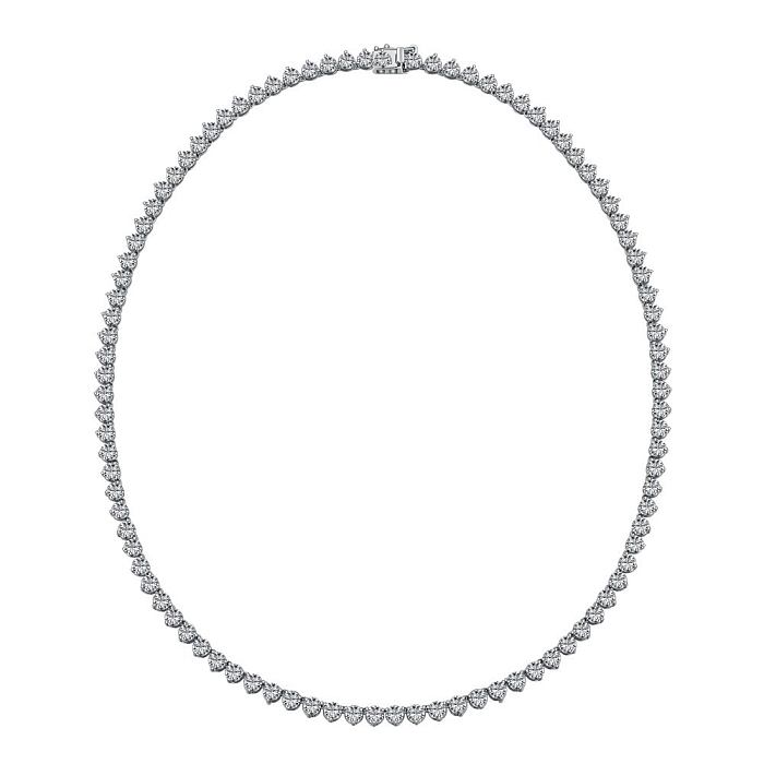 Tennis-Halskette aus Sterlingsilber mit mm-Zirkonia