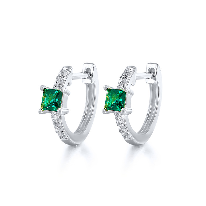 mm Silver Cubic Zirconia Hoop Earring