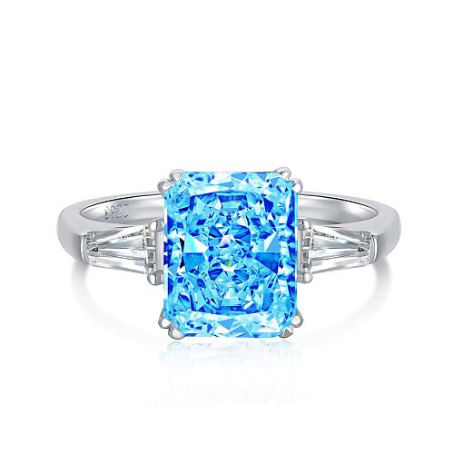 Crushed Ice Lab Sapphire Zirconia Solitaire Ring