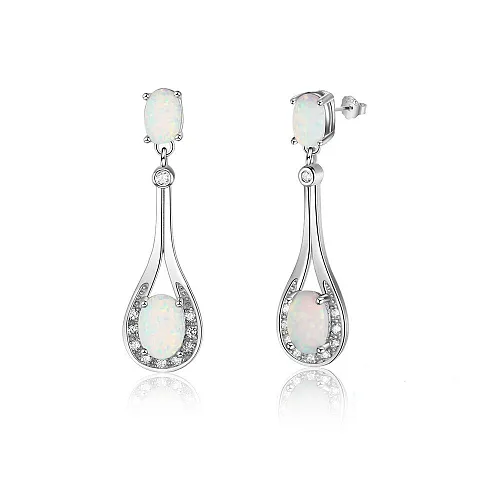 Vintage Oval Opal Charm Stud Earring