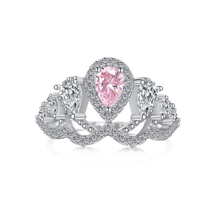 Sparkle Crown Waterdrop Zirconia Ring