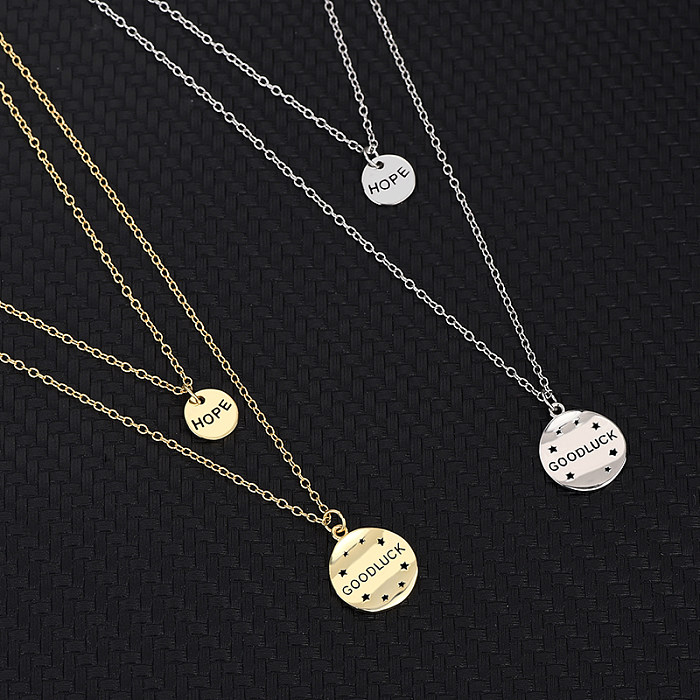 Halskette mit Buchstaben „Hoffnung und viel Glück“ aus Sterlingsilber