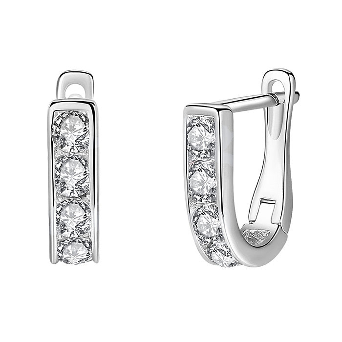 Boucles d'oreilles créoles en argent sterling et zircone