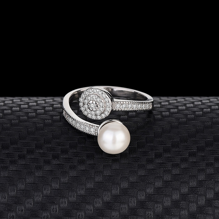 Silver Cubic Zirconia Pearl Toe Ring
