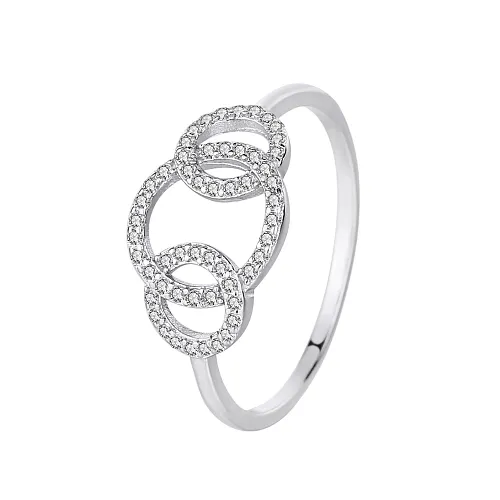 Silver Cubic Zirconia Chain Band Ring