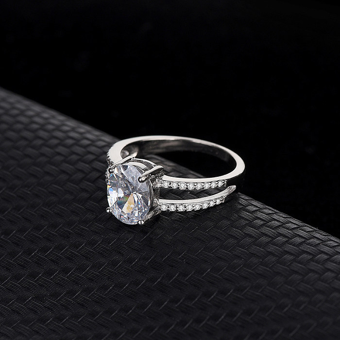 Silver Cubic Zirconia Solitaire Ring