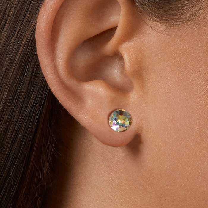 Sterling Silver Swarovski Beads Stud Earrings