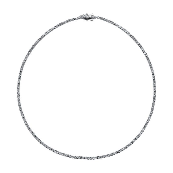 Tennis-Halskette aus Sterlingsilber mit mm-Zirkonia