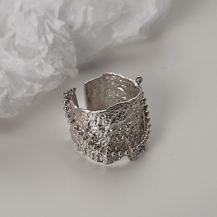 Chaînes de perles texturées en aluminium, anneaux ouverts