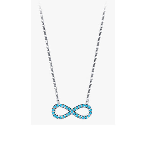 Türkisfarbene Infinity-Halsketten aus Sterlingsilber