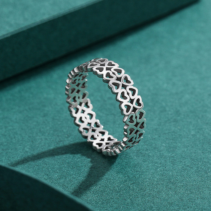 Hollow Hearts Stackable Band Ring