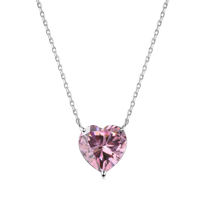 Sterling Silver CZ Love Heart Necklaces