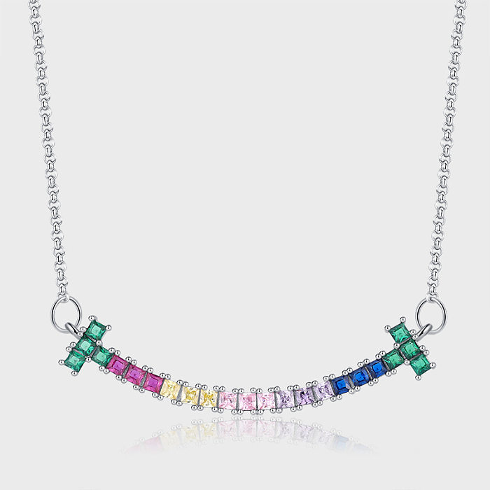 Rainbow Zirconia Smile Necklaces