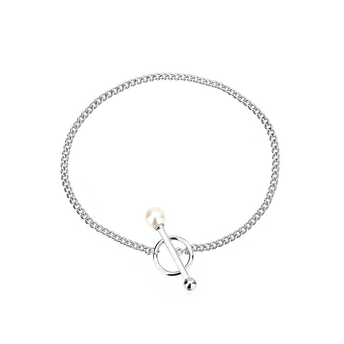 Circle Pearl Chain Bracelet