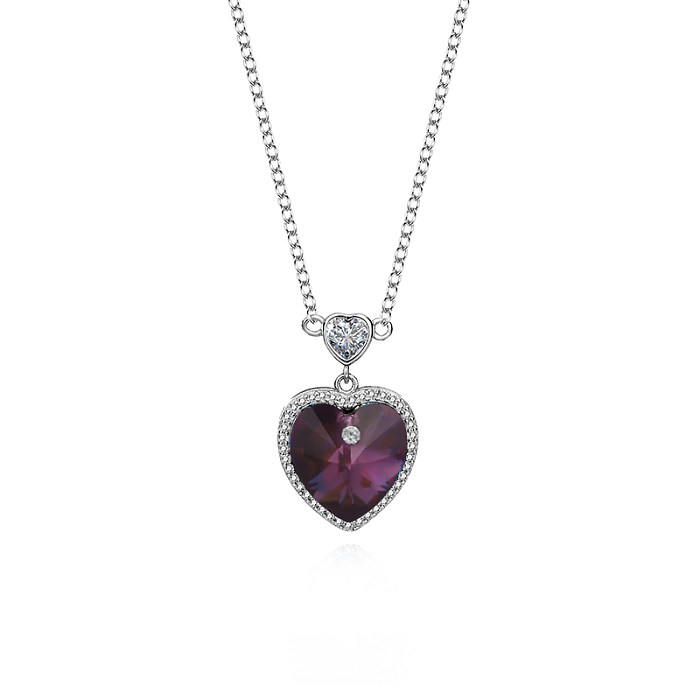 Austrian Crystals Heart Pendant Neckalce