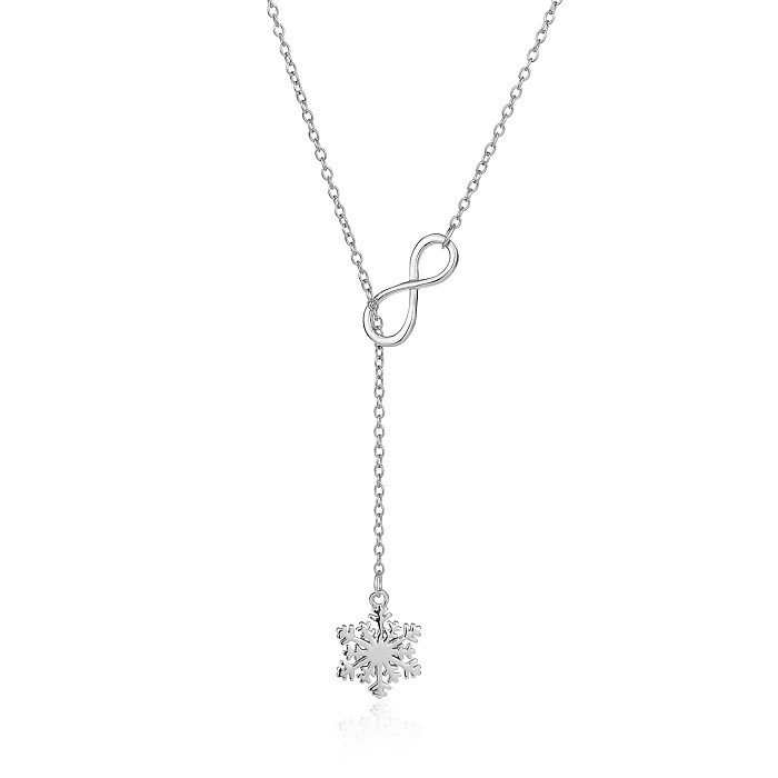 Collier pendentif infini flocon de neige