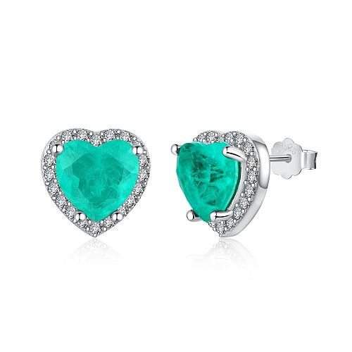 Vintage Heart Zirconia Wedding Stud Earring