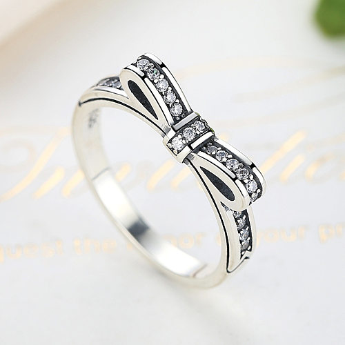 Sterling Silver Kids CZ Bow Rings