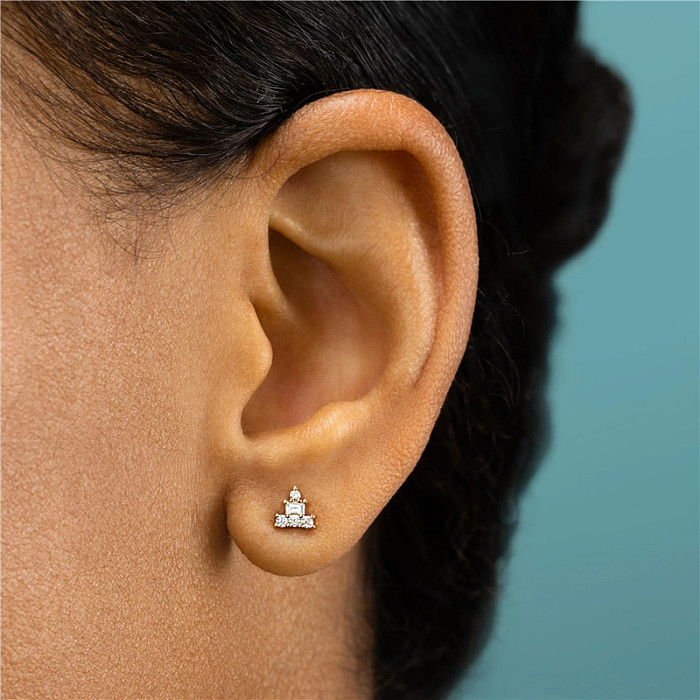 pcs  Sterling Silver Zirconia Triangle Stud Earring