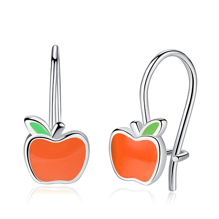 Kids Silver Apple Stud Earrings
