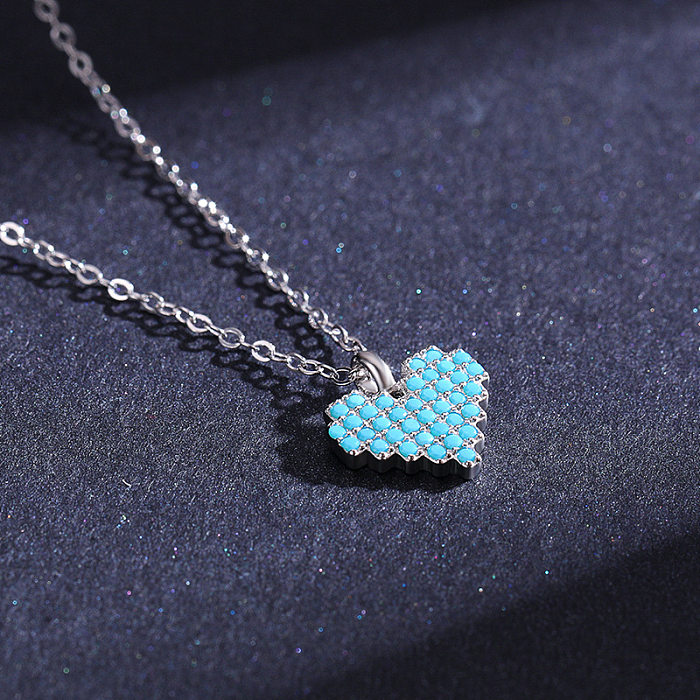 Sterling Silver Turquoise Heart Necklaces