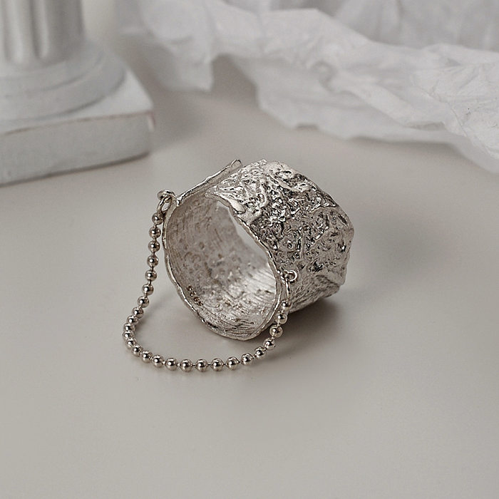 Chaînes de perles texturées en aluminium, anneaux ouverts