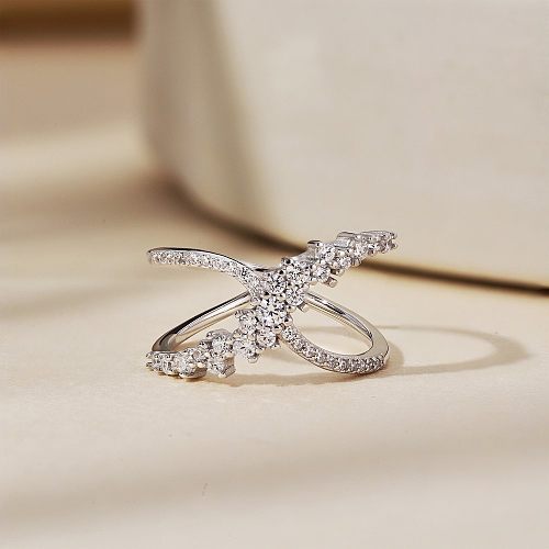 Personality X Letter Zirconia Band Ring