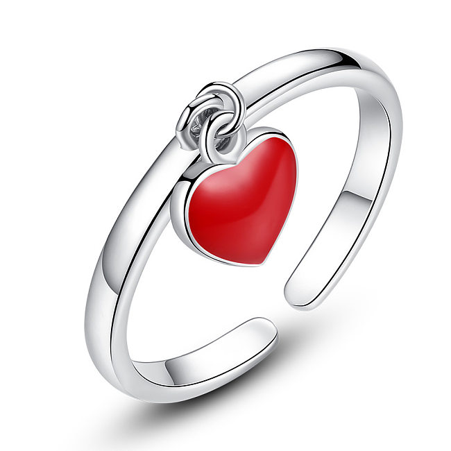 Anillos de corazón para niños de plata de ley