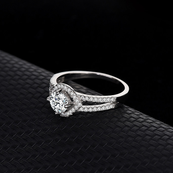 Silver Cubic Zirconia Solitaire Ring