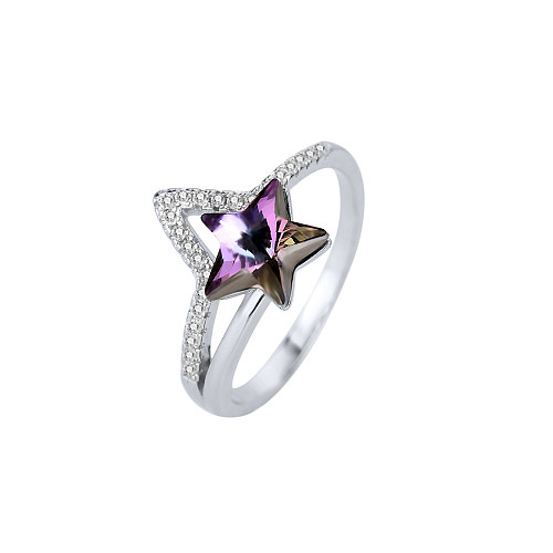 Austrian Crystals Star Cubic Zirconia Ring
