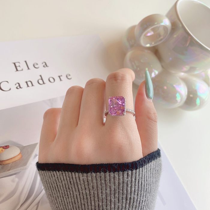 Luxury Radiant Cut Zirconia Wedding Solitaire Ring