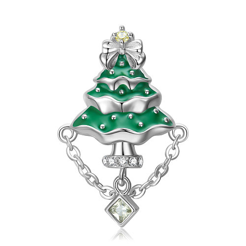 Pingentes de borla de árvore de Natal de cristal de prata esterlina