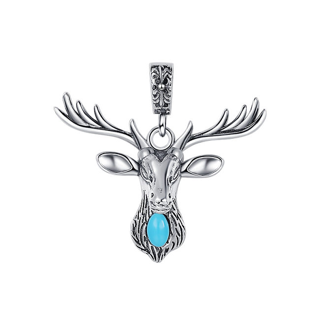 Vintage Elk Antler Turquoise Pendants