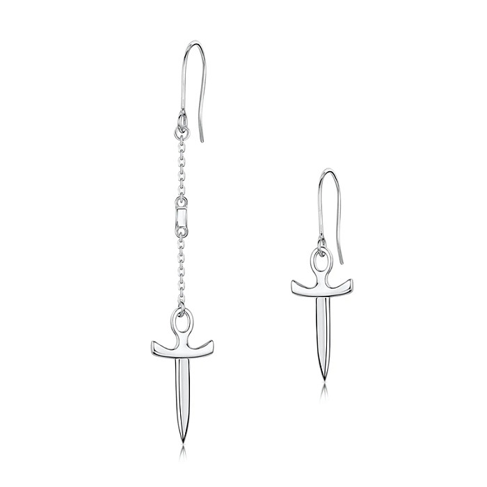 Sterling Silver Gothic Knife Dangle Earring